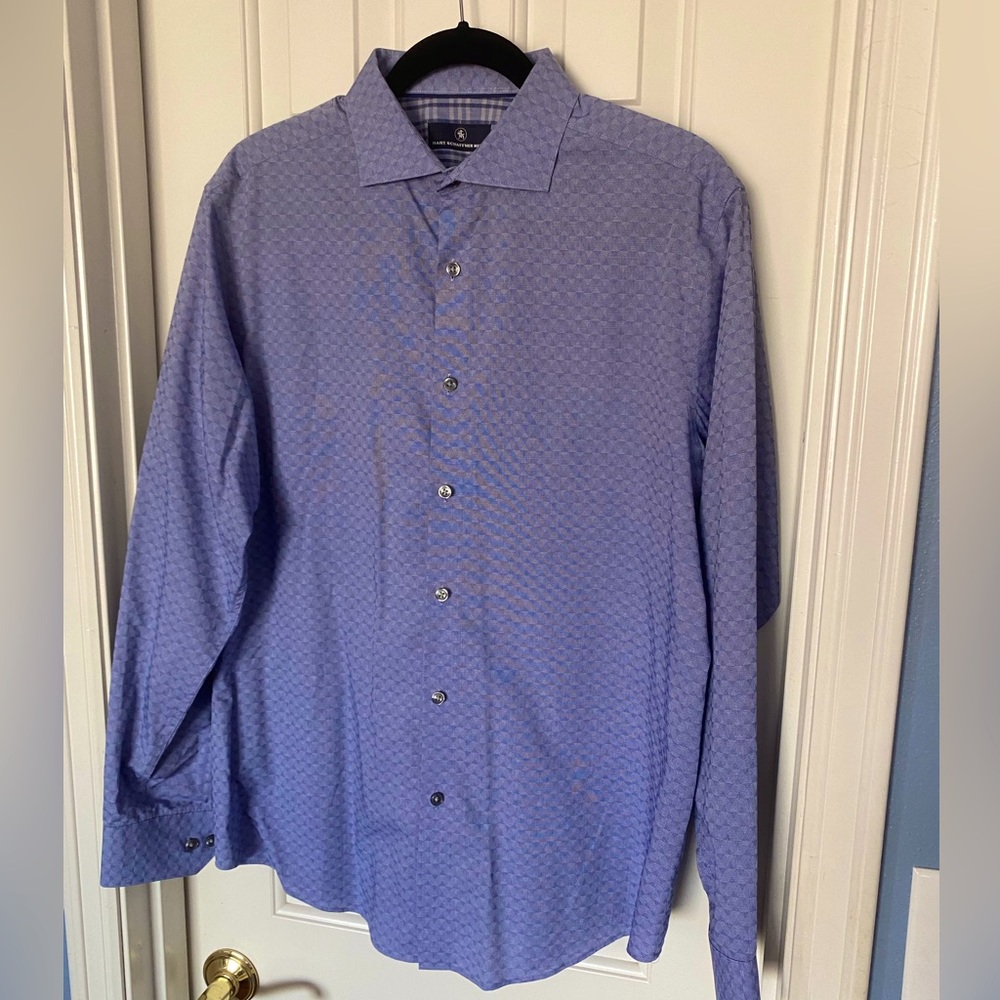 Hart Shaffner Marx Men’s Long Sleeve Button Up Shirt Blue Size L
